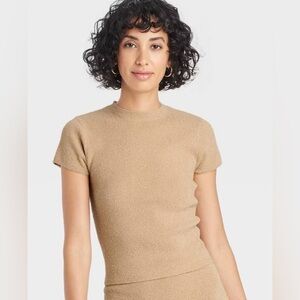 A New Day NWT Boucle Short Sleeve Sweater